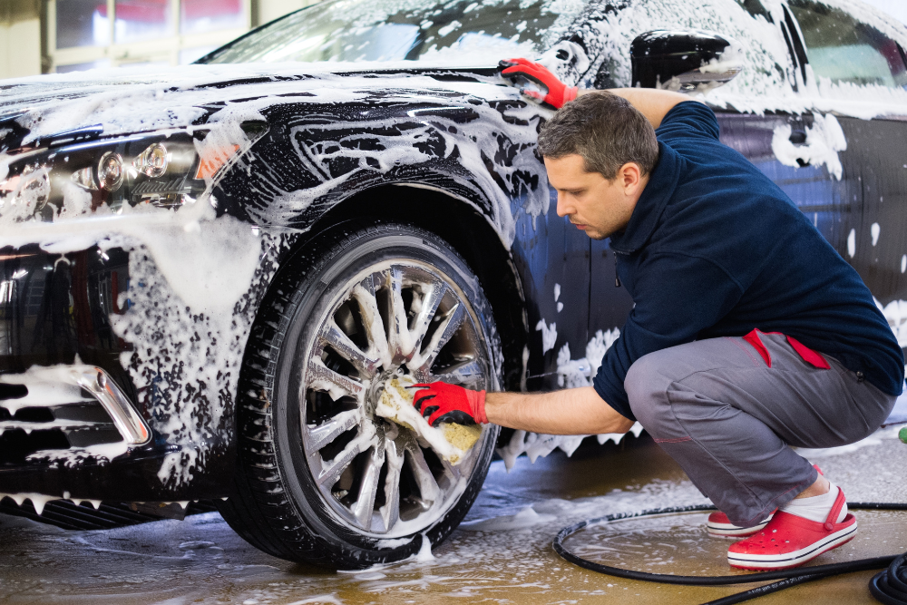 Car Wash Tire Cleaning