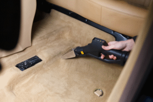 Vacuuming Car Interior